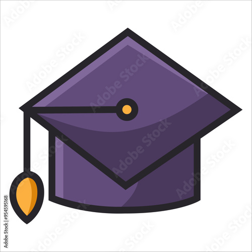 Graduation cap isolated on white background