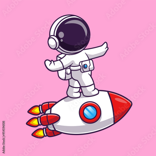 Cute Astronaut Dancing On Rocket Cartoon Vector Icon
Illustration. Science Technology Icon Concept Isolated
Premium Vector. Flat Cartoon Style