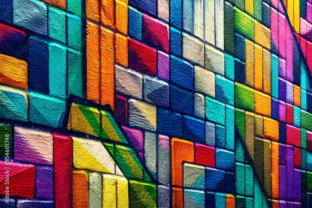 Vibrant Colorful Abstract Brick Wall Graffiti Mural Art Design Vibrant Colorful Abstract Brick Wall Graffiti Mural Art Design