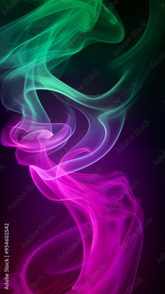 Naklejka premium Colorful abstract background with pink and orange flowing waves of smoke