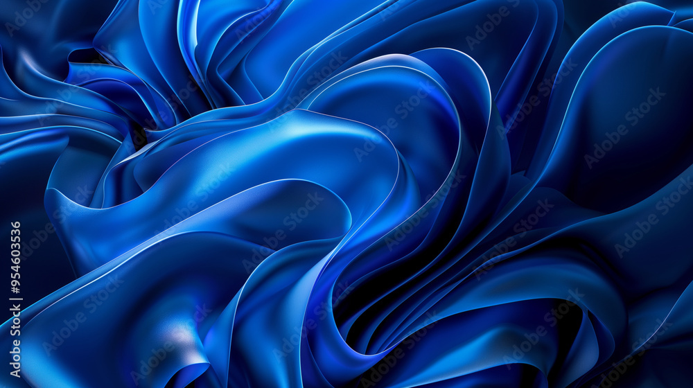 Fototapeta premium Blue Wavy Abstract Background with a Sense of Movement