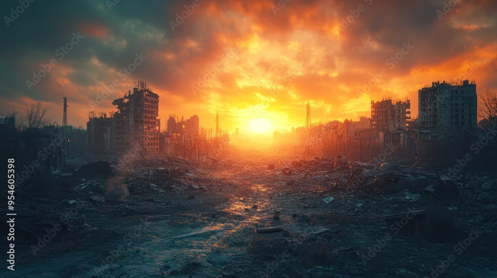 Naklejka premium Post-Apocalyptic Sunset