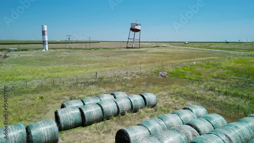 Leaning Tower of Britten Texas - Wide with Hay Bales photo