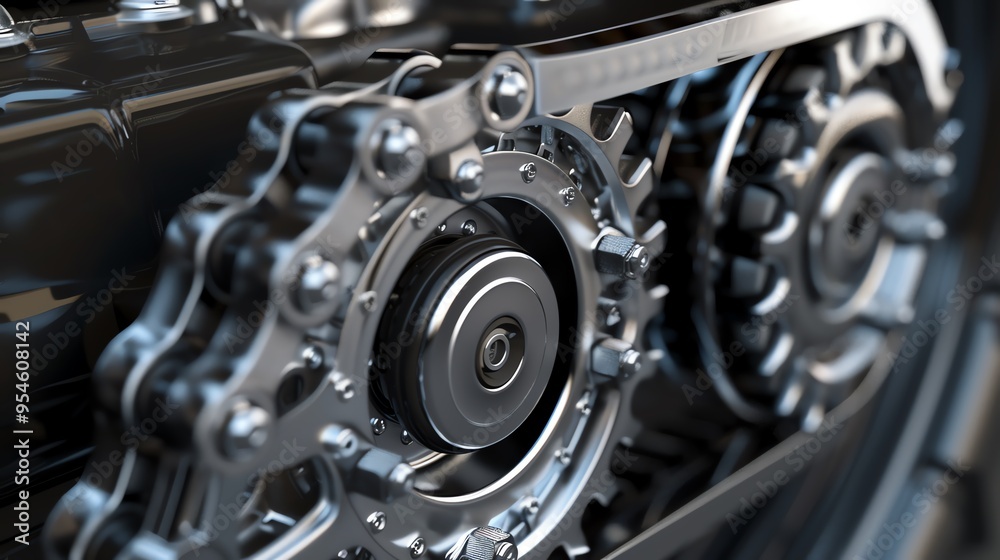 A 3D render of a detailed ATV drive belt A 3D render of a detailed ATV drive belt