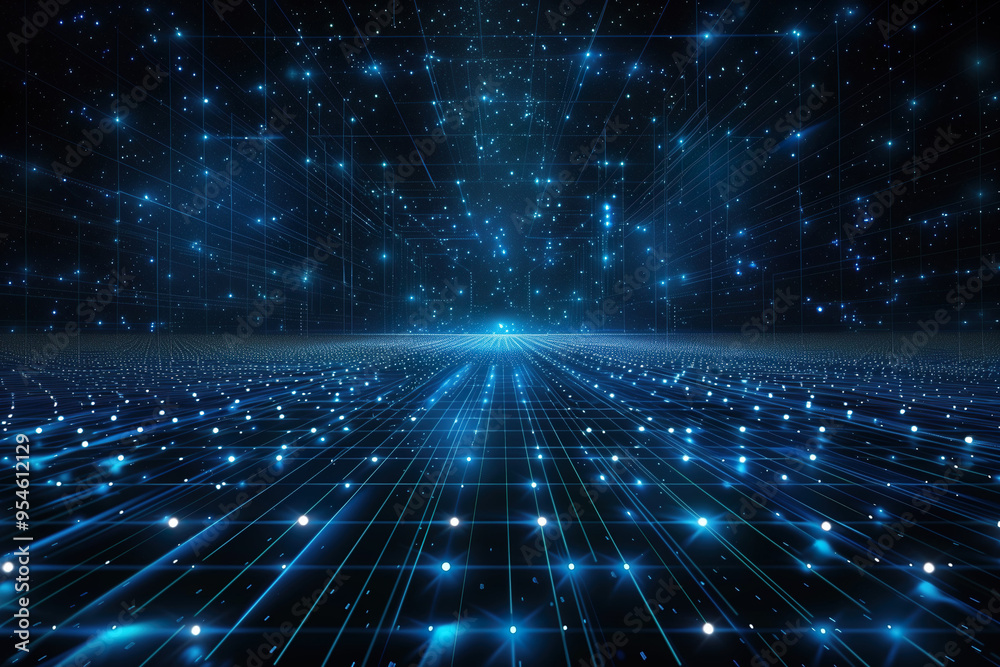 Abstract digital technology background with blue glow AI Image Abstract digital technology background with blue glow AI Image