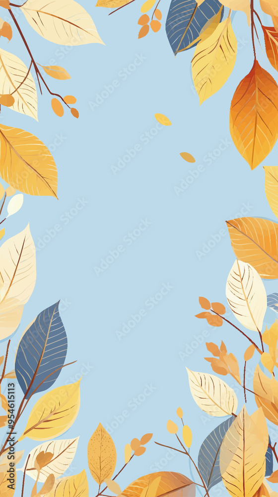 Fototapeta premium Vector foliage pattern frame