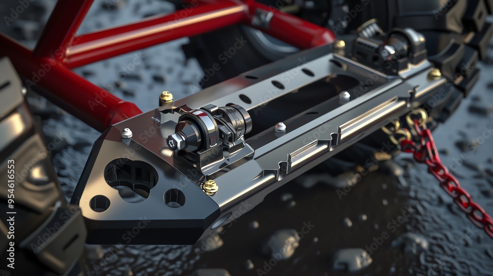 A 3D render of an ATV winch mount plate A 3D render of an ATV winch mount plate