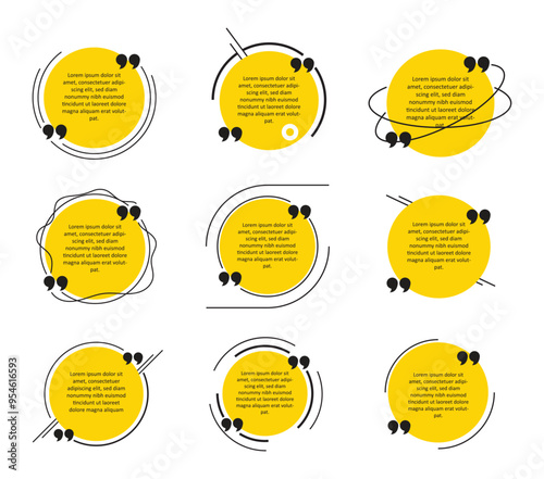 yellow circle quote template