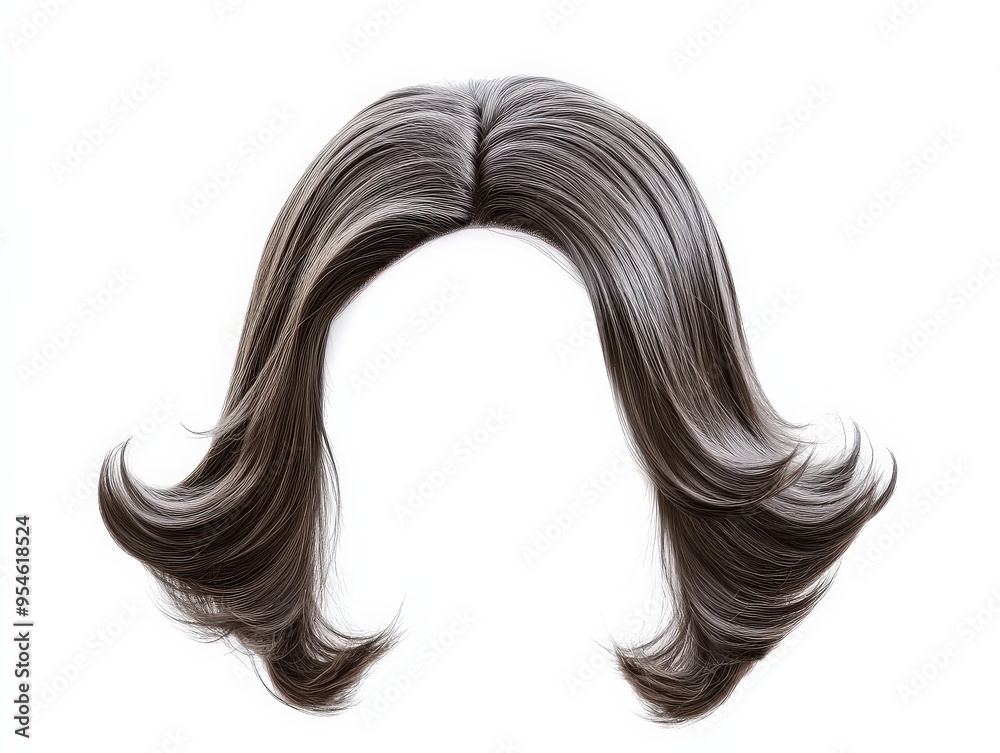 Layered Mullet Ash Grey Wig On White Background, Great For Unique Character Designs, Cool Avatars, And Alternative Fashion Shoots . Generative ai Layered Mullet Ash Grey Wig On White Background, Great For Unique Character Designs, Cool Avatars, And Alternative Fashion Shoots . Generative ai