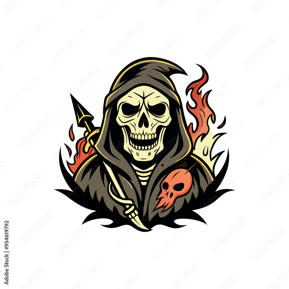 skull vector art of reapert tattoos and Halloween skull vector art of reapert tattoos and Halloween
