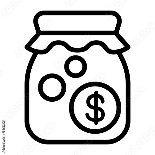 saving icon in thin line style vector illustration graphic design