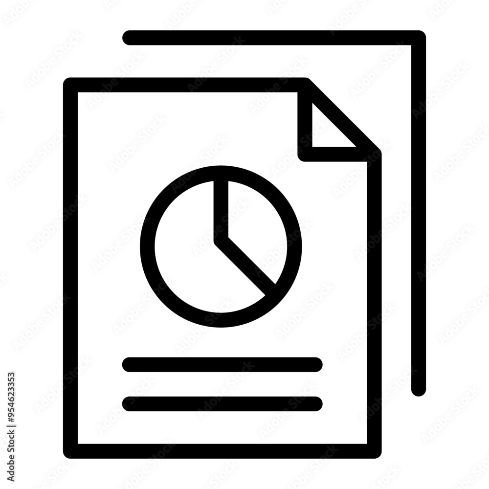 Business document icon in thin line style vector illustration graphic design Business document icon in thin line style vector illustration graphic design