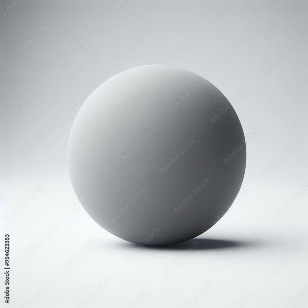 A single white sphere isolated on a white background, with a clean, fresh appearance and soft shadows A single white sphere isolated on a white background, with a clean, fresh appearance and soft shadows