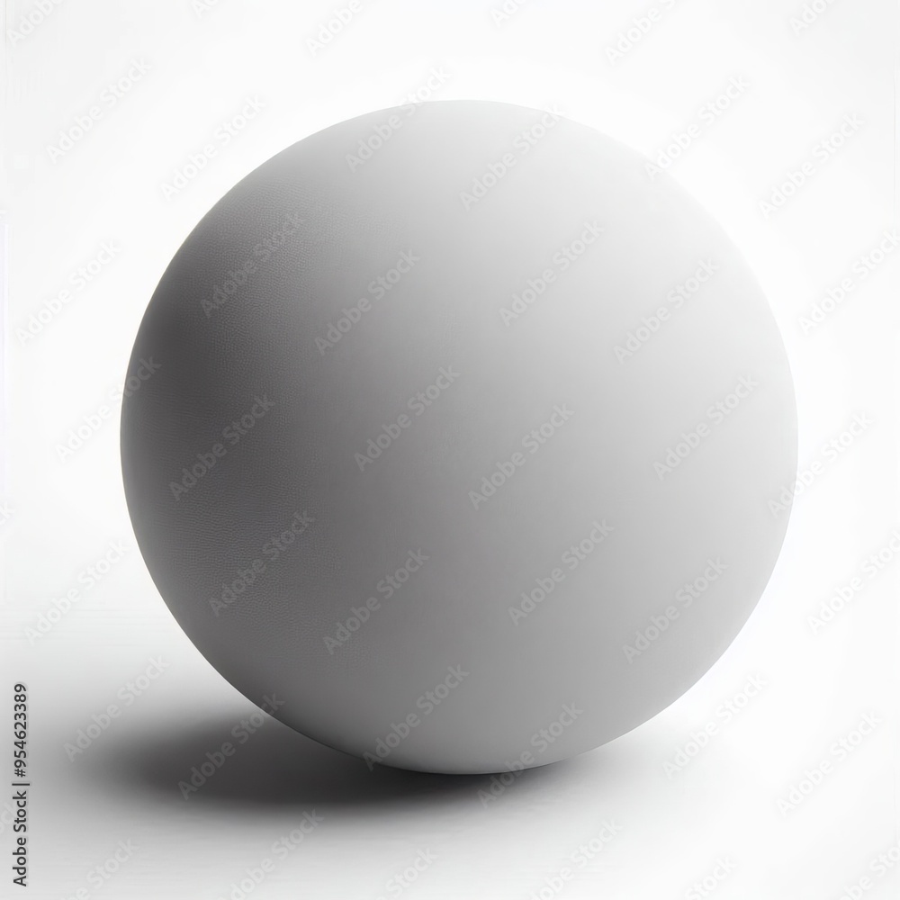 A single white sphere isolated on a white background, with a clean, fresh appearance and soft shadows A single white sphere isolated on a white background, with a clean, fresh appearance and soft shadows