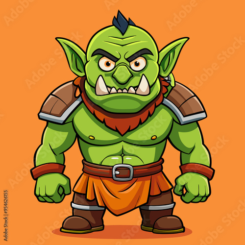 orc monster fantasy vector illustration