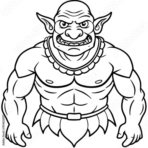 orc monster fantasy vector illustration