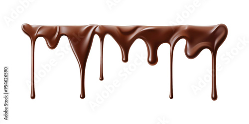 Dripping melted chocolate on a white backdrop is perfect for food blogs, dessert recipes, confectionery advertisements, and cooking tutorials