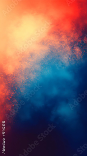 Abstract orange and blue textured background.