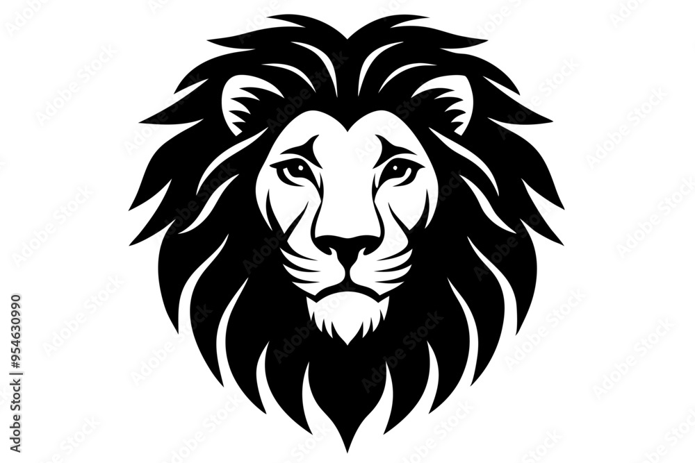 Lion head silhouette vector illustration Lion head silhouette vector illustration