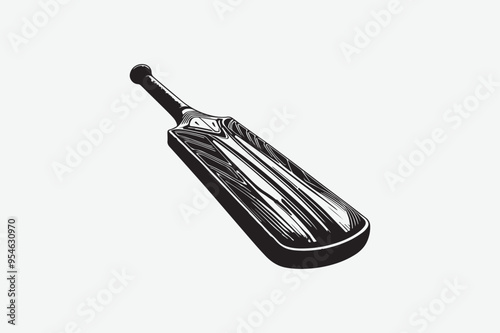 Cricket bat vector art and illustration photo