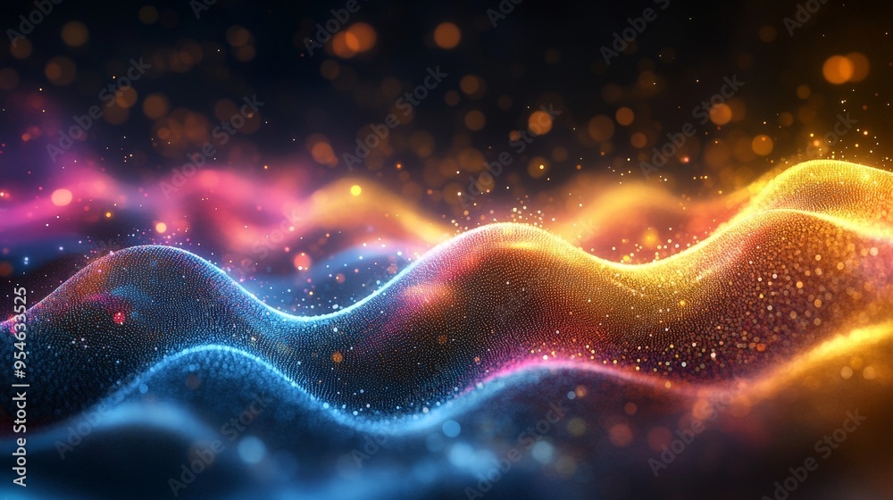 Dynamic Waves of Geospatial Data in a Futuristic Background Dynamic Waves of Geospatial Data in a Futuristic Background