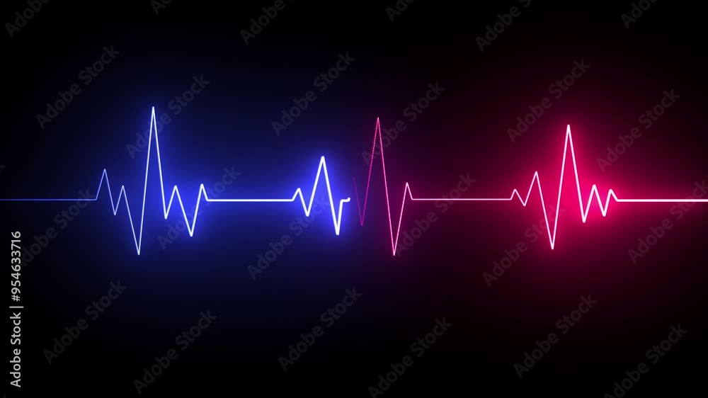 Abstract neon heartbeat signal icon animation background. This is an electrical activity of heart. This can present various types of diseases of heart. This is used as initial investigation of heart. Abstract neon heartbeat signal icon animation background. This is an electrical activity of heart. This can present various types of diseases of heart. This is used as initial investigation of heart.