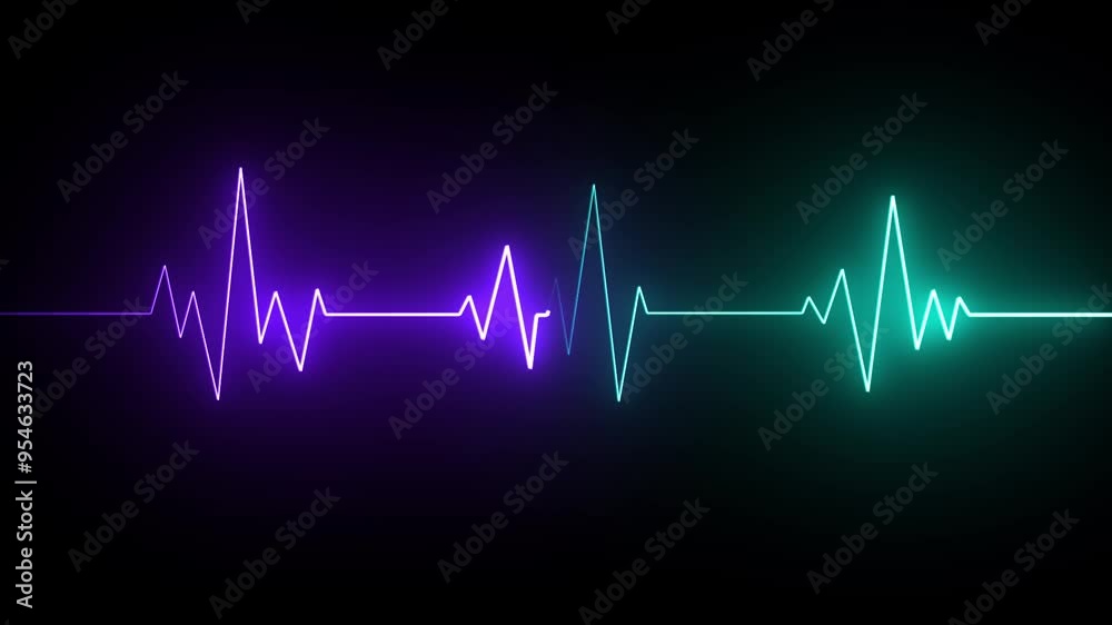 Abstract neon heartbeat signal icon animation background. This is an electrical activity of heart. This can present various types of diseases of heart. This is used as initial investigation of heart. Abstract neon heartbeat signal icon animation background. This is an electrical activity of heart. This can present various types of diseases of heart. This is used as initial investigation of heart.