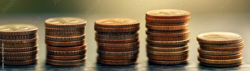 Stacks of coins arranged in ascending order, symbolizing growth, investment, and wealth accumulation in a financial context. Stacks of coins arranged in ascending order, symbolizing growth, investment, and wealth accumulation in a financial context.