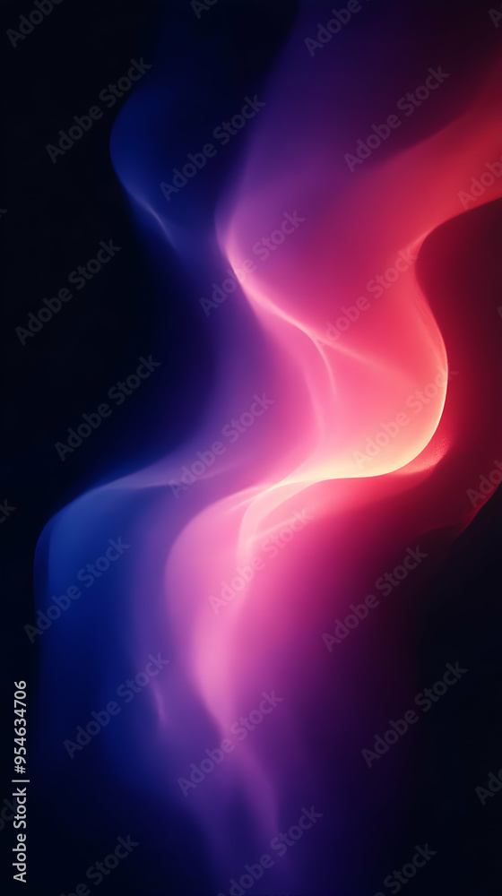 Abstract pink and blue glowing light curves on a dark background. Abstract pink and blue glowing light curves on a dark background.