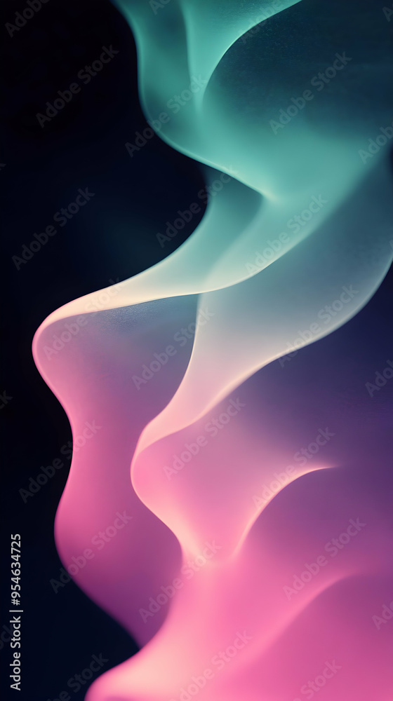 Abstract pink and blue glowing waves on a black background. Abstract pink and blue glowing waves on a black background.