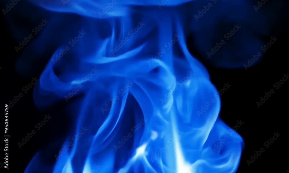 Abstract Blue Flames on Black Background Abstract Blue Flames on Black Background