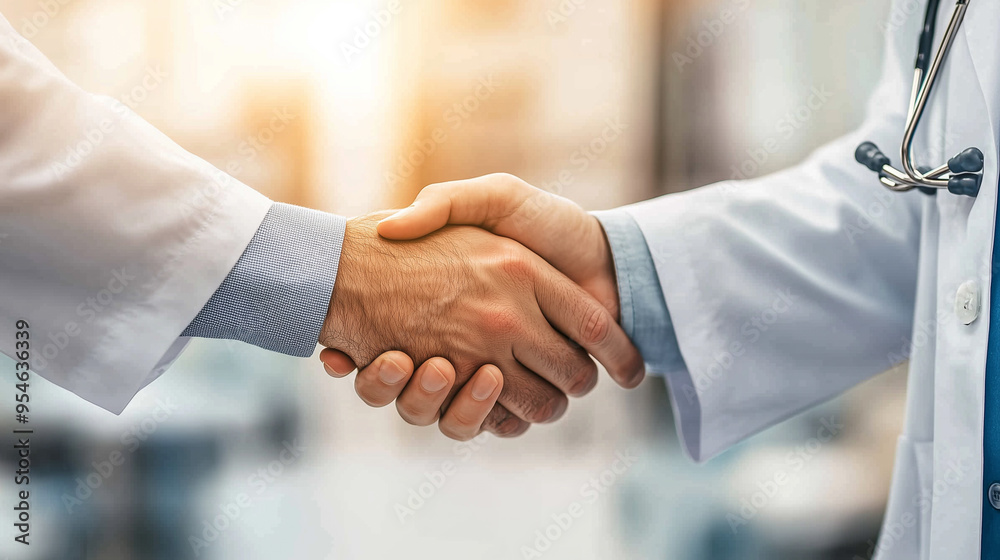 A doctor and a patient shaking hands, symbolizing trust, agreement, and the importance of the doctor-patient relationship in healthcare.