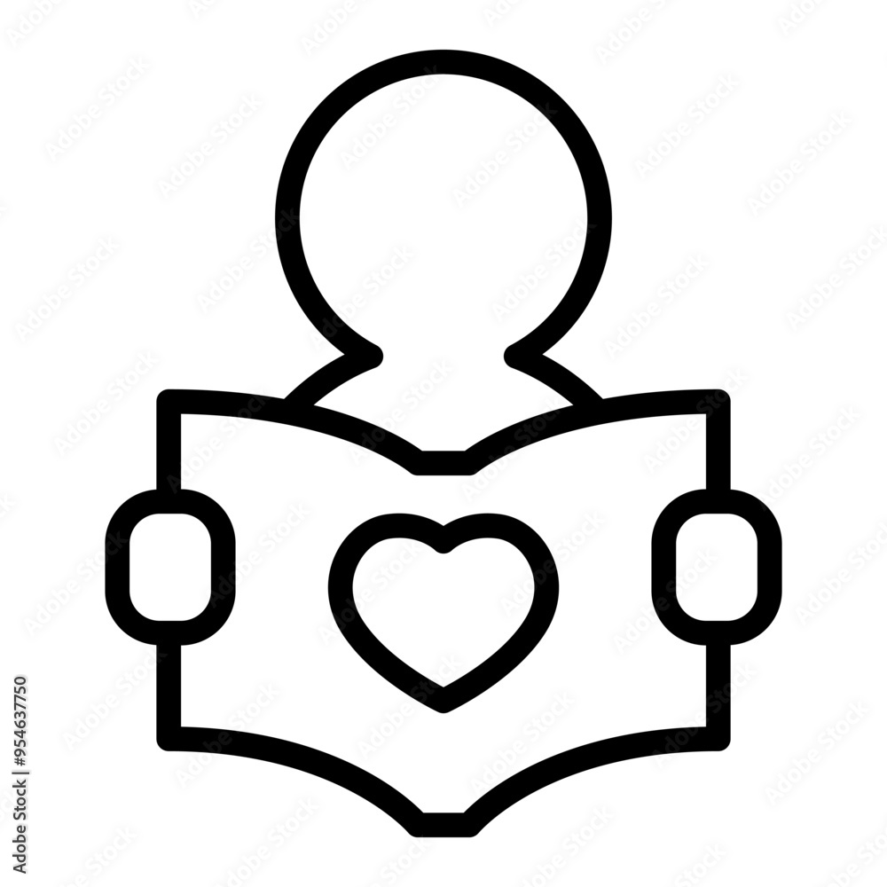 Greeting card icon in thin line style vector illustration graphic design