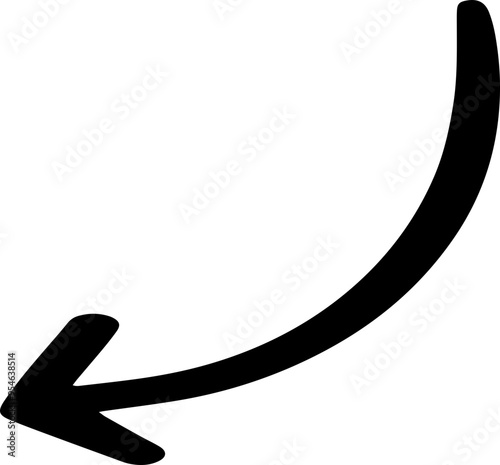 curved arrow doodle hand drawn