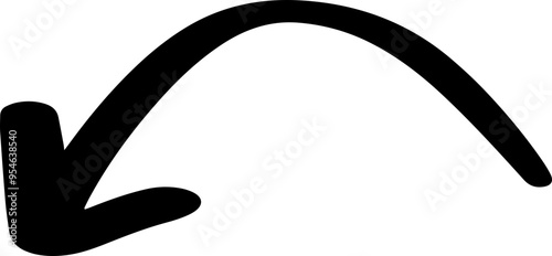 curved arrow doodle hand drawn
