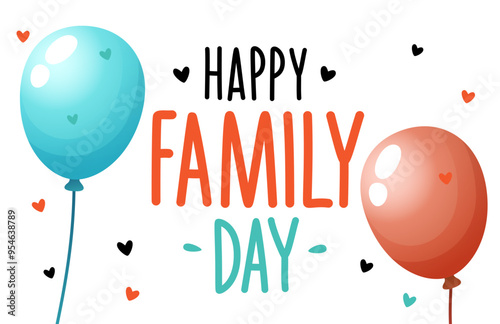 Happy family day cover, holiday card. Vector illustration
