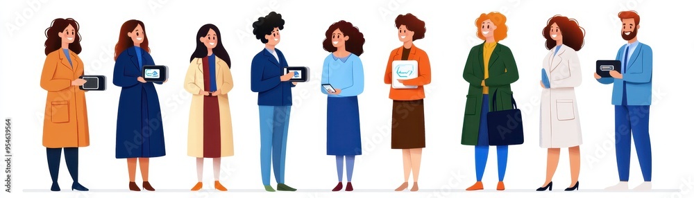 A diverse group of professionals standing together, showcasing teamwork and collaboration in a modern setting. A diverse group of professionals standing together, showcasing teamwork and collaboration in a modern setting.