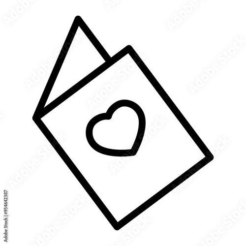 Greeting card icon in thin line style vector illustration graphic design
