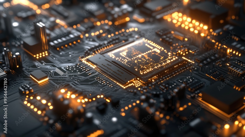 Quantum computing CPU with AI integrations, showcasing the advancements in artificial intelligence Quantum computing CPU with AI integrations, showcasing the advancements in artificial intelligence