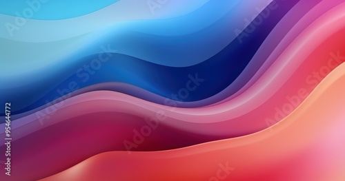 A vibrant abstract design featuring flowing waves in various shades of blue, pink, and purple, creating a soothing visual effect.