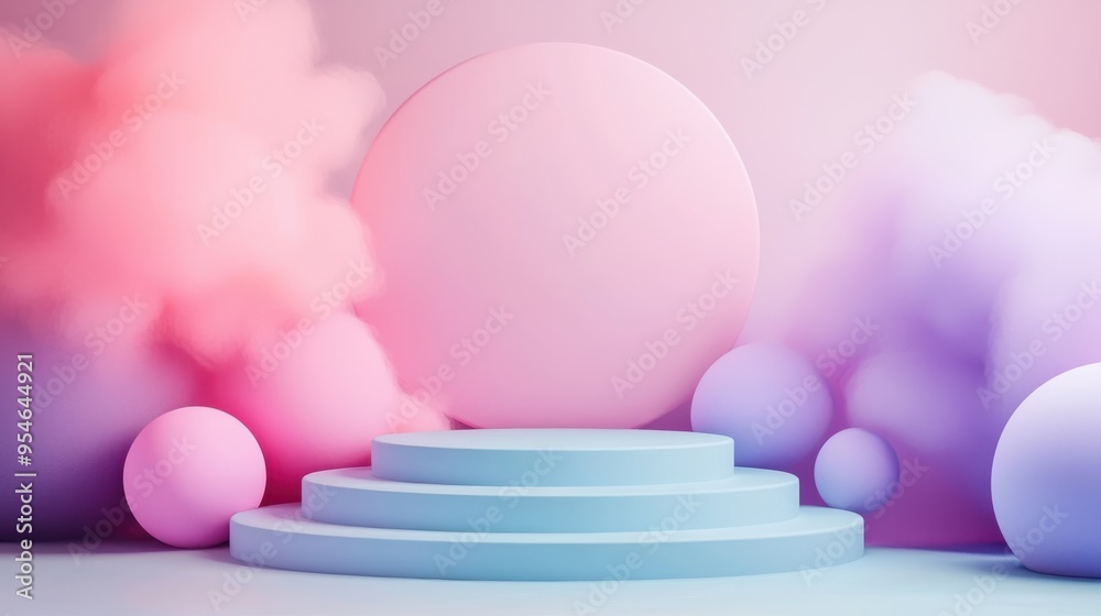 Modern Abstract Product Showcase Platform with Gradient Backgrounds for Mock-up Designs