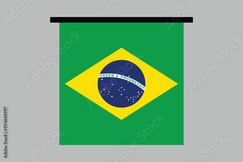 Brazil flag, The flag of Brazil, Brazilian National Flag, EPS Vector Illustration, Flag of the Federative Republic of Brazil, Illustration of the Brazil flag

