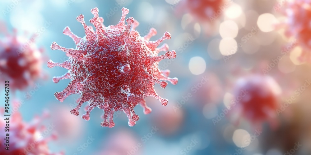 Detailed Closeup of Virus Particle in Vivid Colors Detailed Closeup of Virus Particle in Vivid Colors