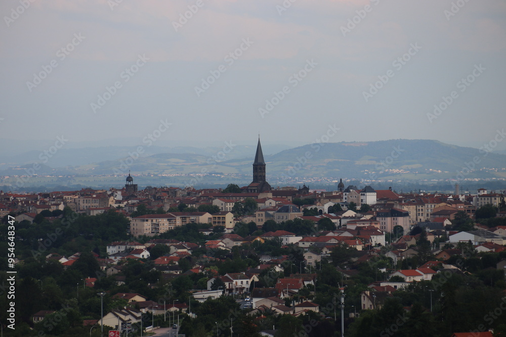 Fototapeta premium panorama cities from a high altitude, with a view of the tower