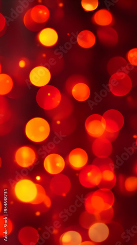 Abstract red and orange bokeh background.