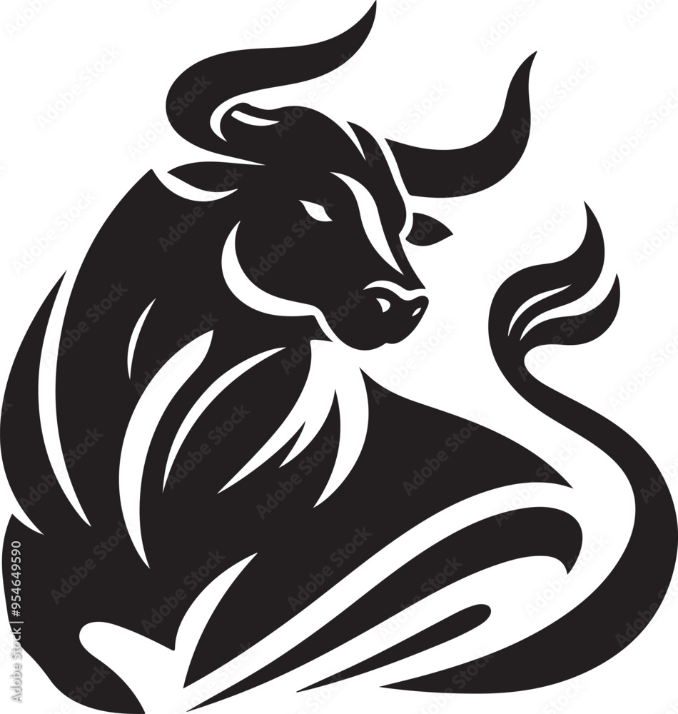 A bull silhouette A bull silhouette