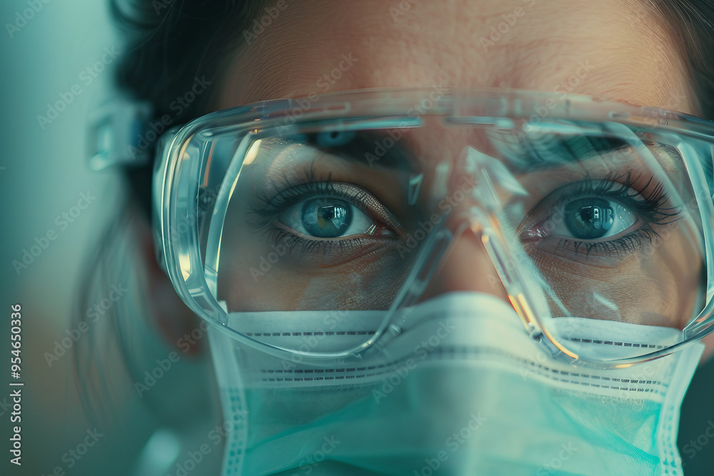 Generative AI illustration of people in biohazard protective clothes suits disinfection pollution gas radioactive elements Generative AI illustration of people in biohazard protective clothes suits disinfection pollution gas radioactive elements