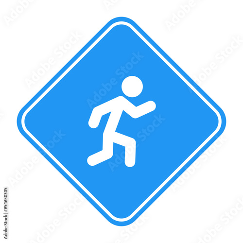 pedestrian area icon sign, pedestrian zone sign, pedestrian walkway
