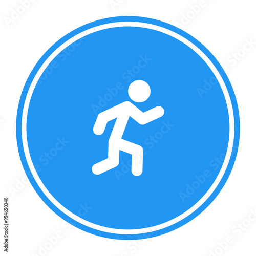 pedestrian area icon sign, pedestrian zone sign, pedestrian walkway