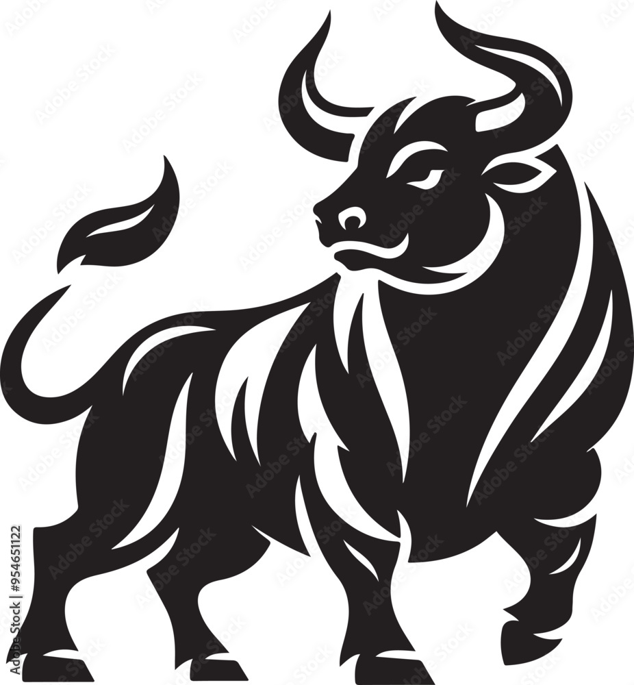 A bull silhouette A bull silhouette